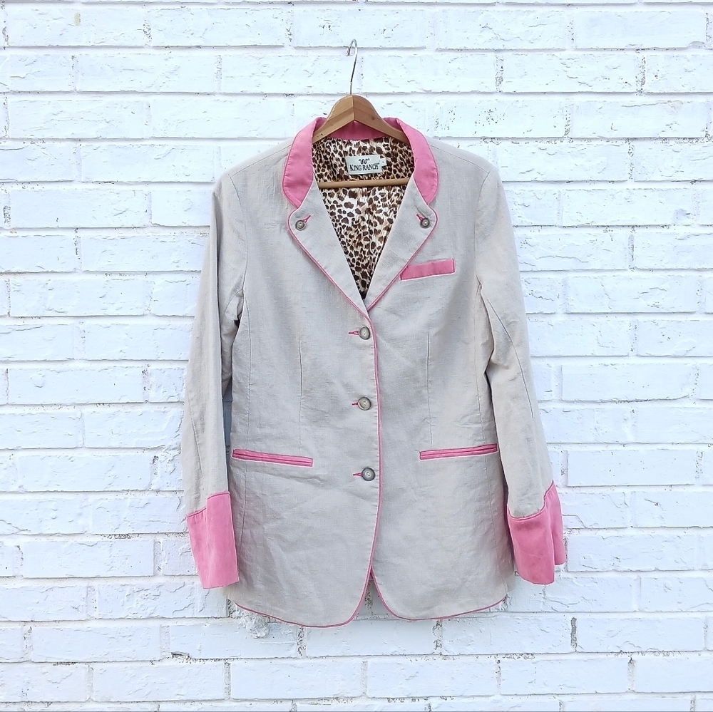 King Ranch Linen Riding Jacket Equestrian Western - Picture 2 of 7